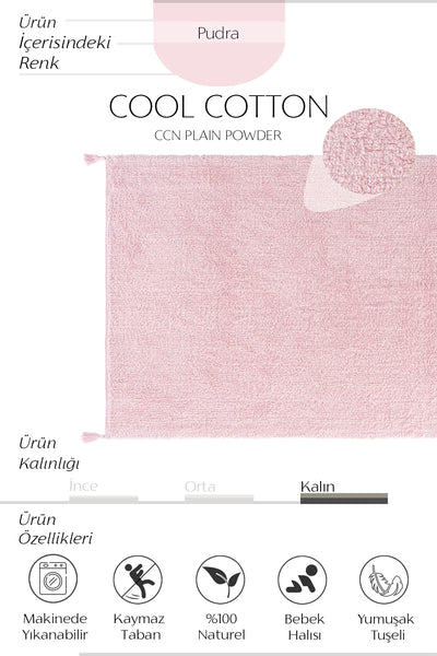 Cool Halı Cool Cotton CCN Plain Pudra Yıkanabilir Bebek Halısı