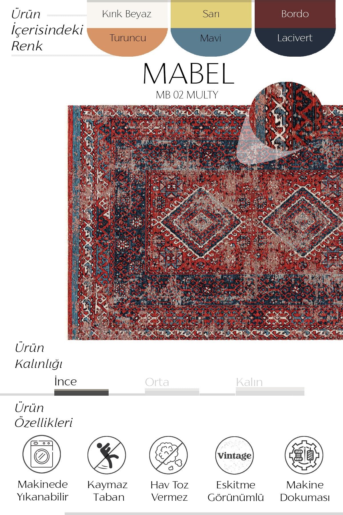 Cool Halı Mabel MB 02 Multy Anadolu Kilim
