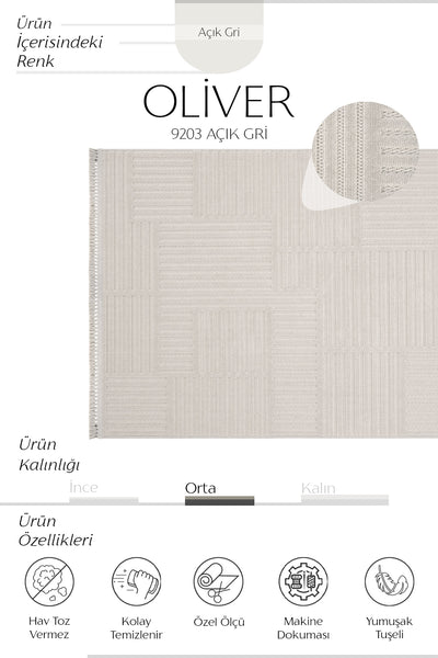 Cool Halı Oliver 9203 Gri Yumuşak Tuşeli Modern Kesme Halı