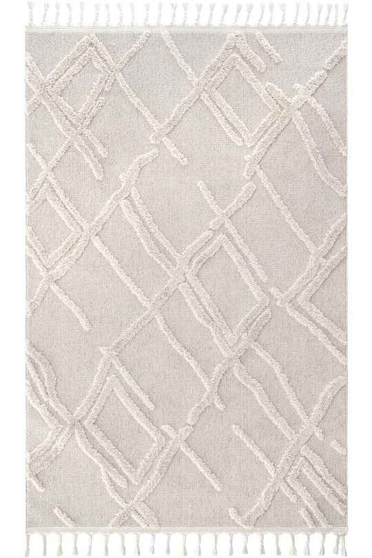 Cool Halı Palazzo PLZ 03 Krem Yumuşak ve Parlak Tuşeli İskandinav Halı