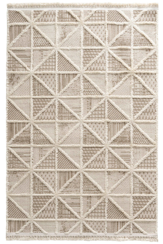 Cool Halı Sakura 2201 Krem Etnik Desenli Modern Salon Halısı