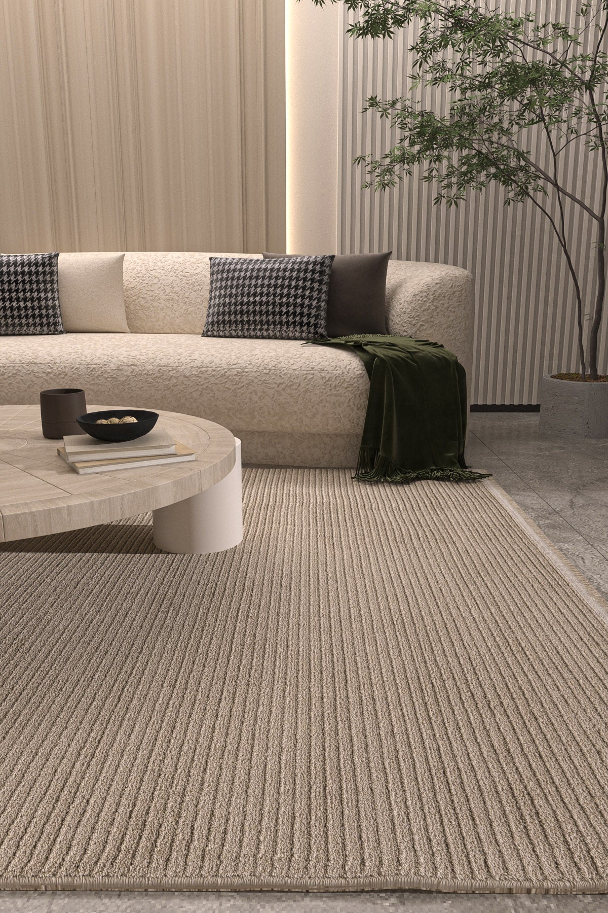 Cool Halı Vetrina 3602 Vizon Yumuşak Dokulu Modern Salon Halısı