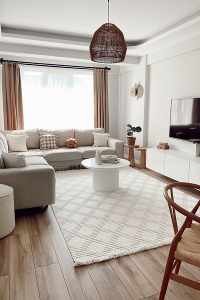 Cool Halı Harmony 1550 Beyaz Yumuşak Tuşeli Modern Kesme Halı