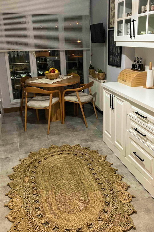 Cool Halı Stew 109 Natural Çift Taraflı Oval Jüt Halı