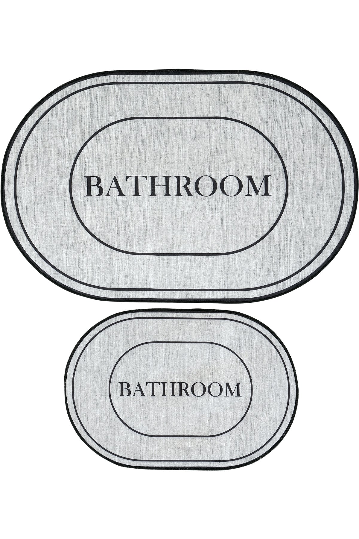 Cool Halı Armasi 101 Gri Oval 2'li Banyo Paspası