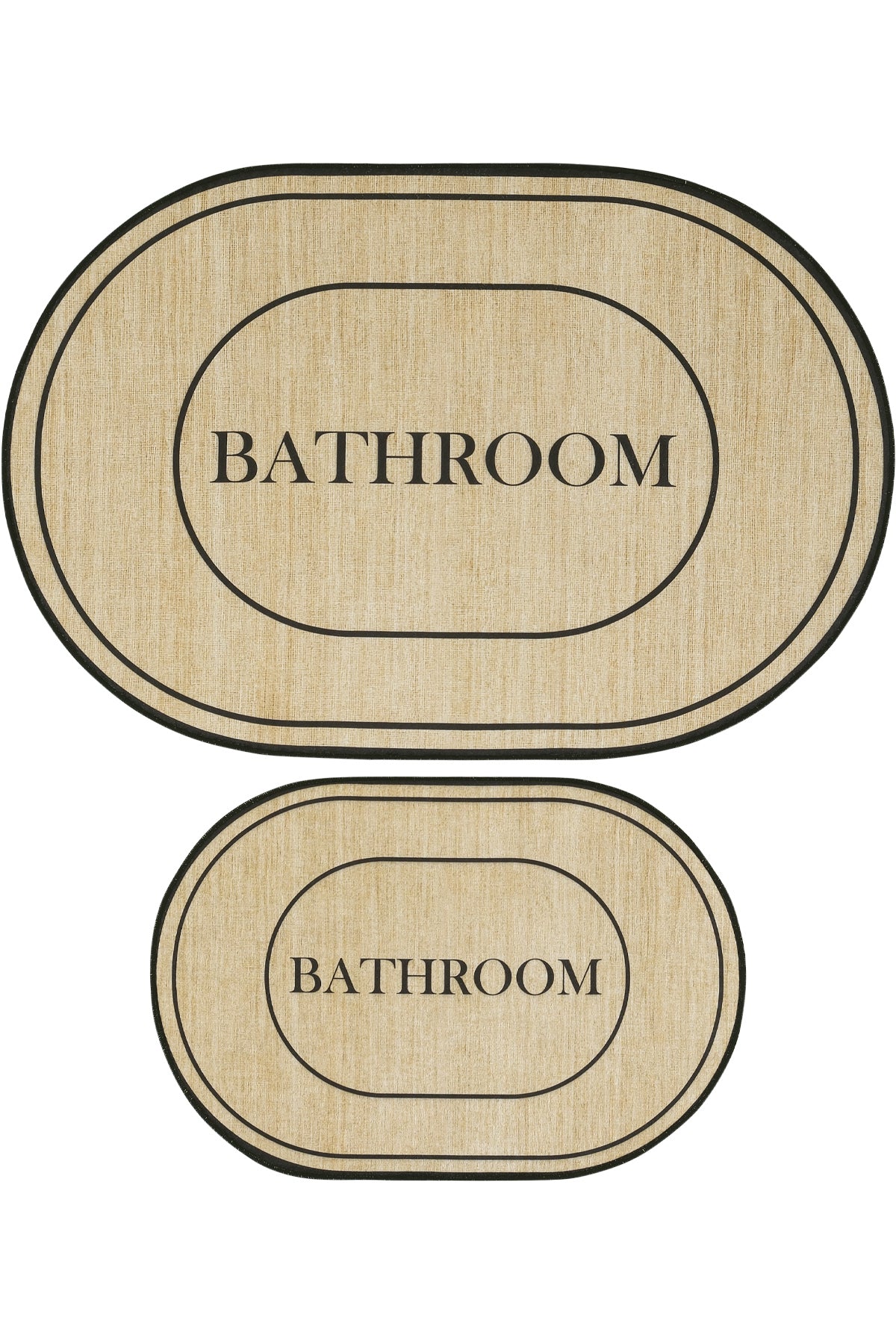 Cool Halı Armasi 103 Siyah Kahve Oval 2'li Banyo Paspası