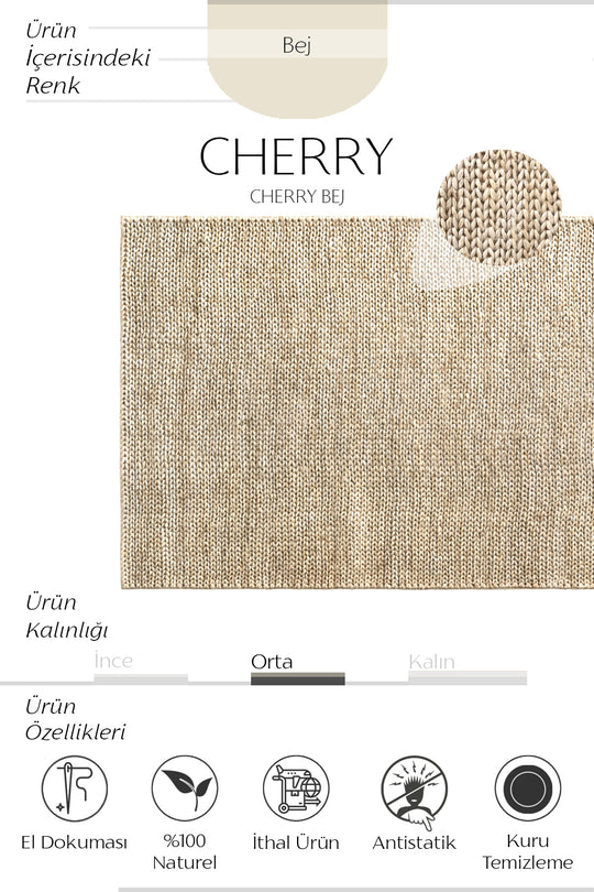 Cool Halı Cherry Bej Jüt Halı