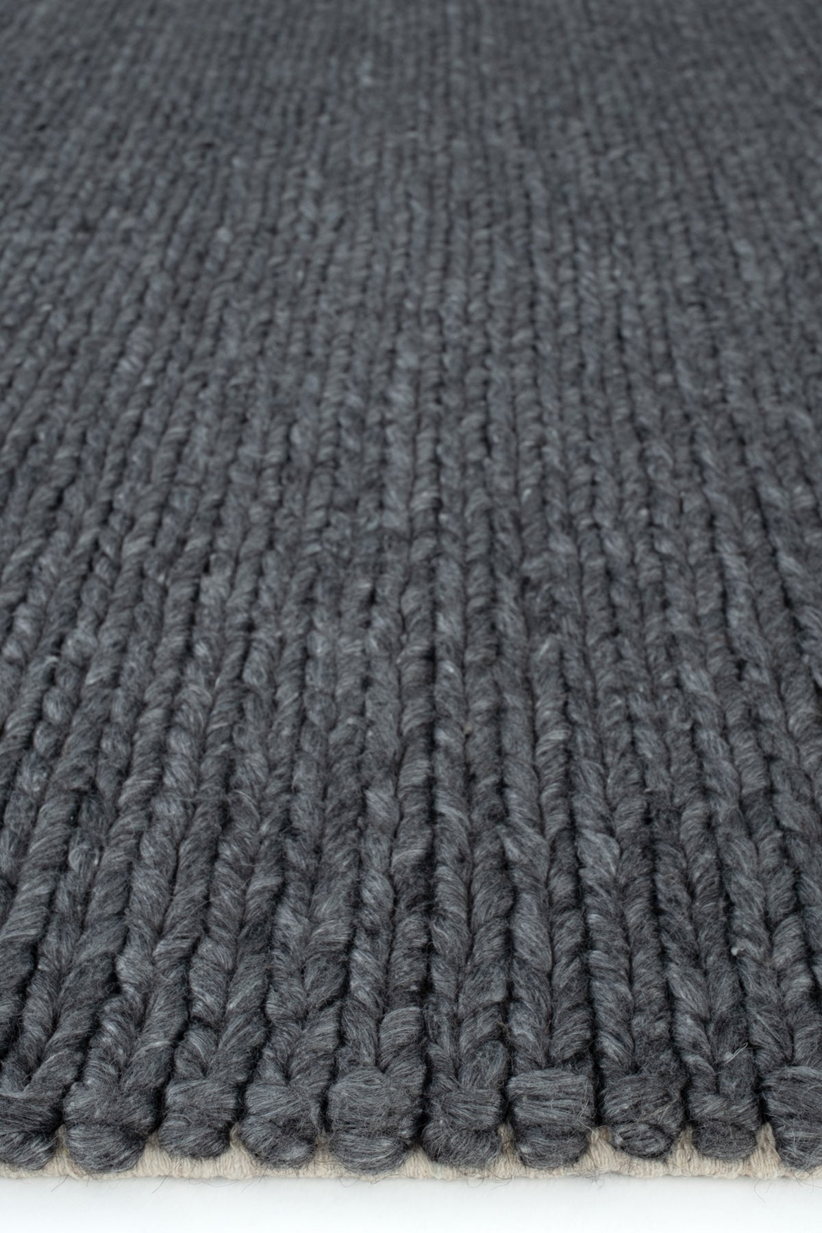 Cool Halı Elegance Basketweave Antrasit El Dokuma Yün Halı