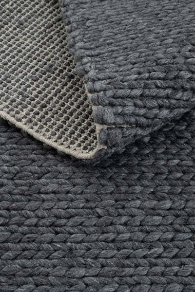Cool Halı Elegance Basketweave Antrasit El Dokuma Yün Halı