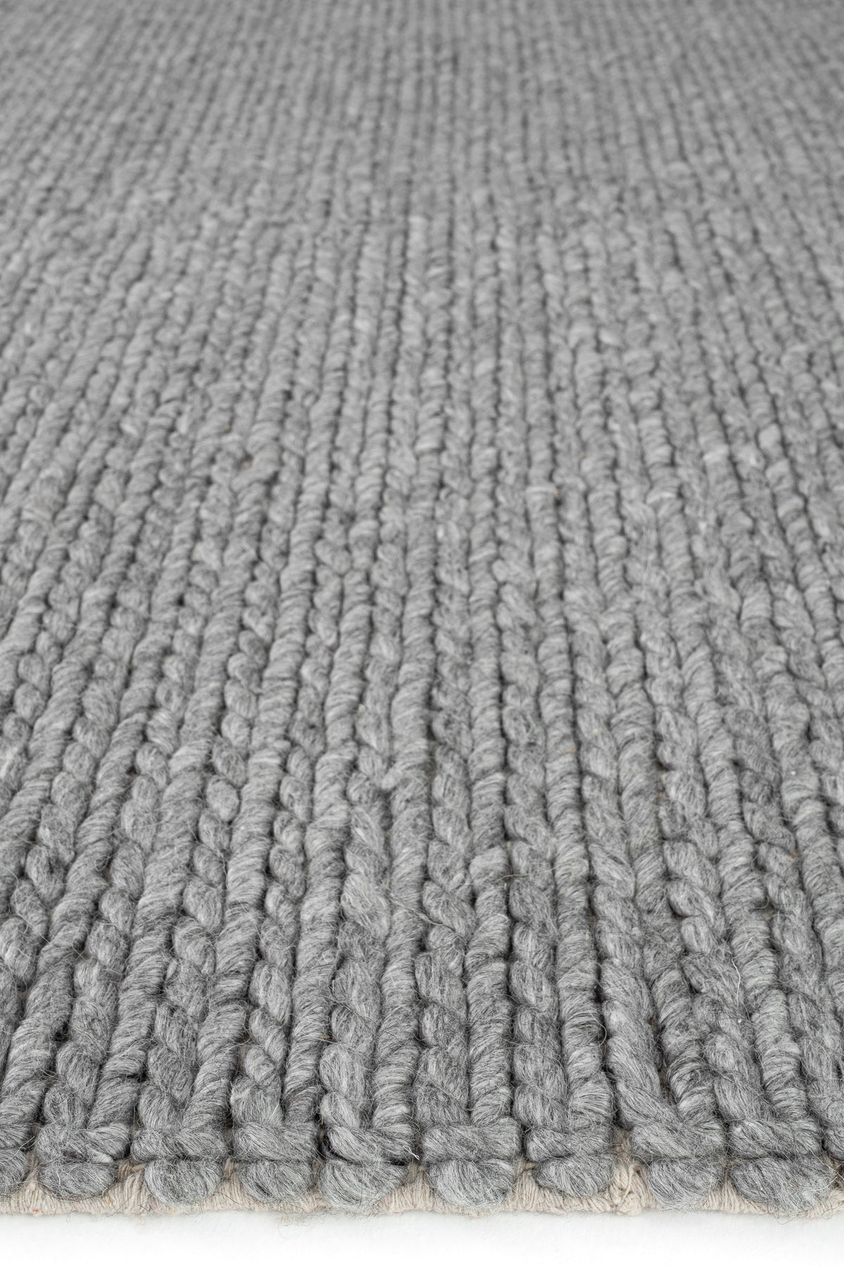 Cool Halı Elegance Basketweave Gri El Dokuma Yün Halı