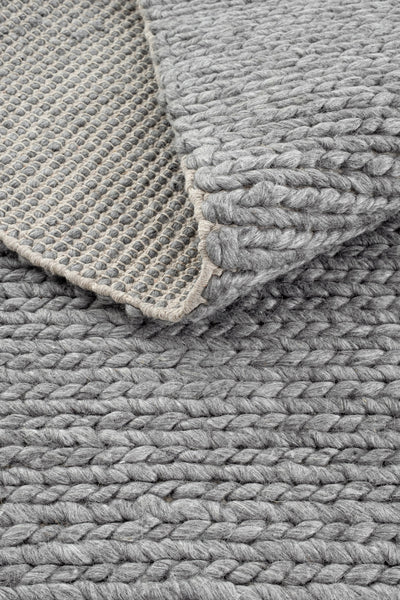 Cool Halı Elegance Basketweave Gri El Dokuma Yün Halı