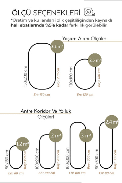 Cool Halı Glenn El Dokuması Dekoratif Oval Halı Ölçü