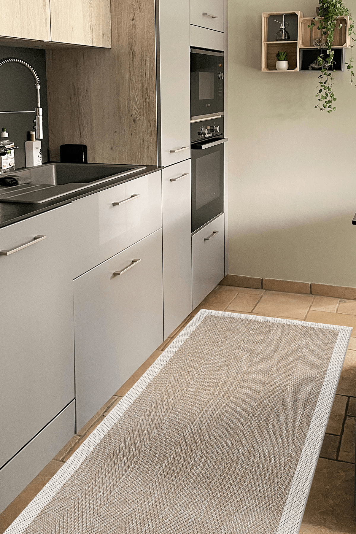 Cool Halı Grande 02 Bej Kaymaz Tabanlı Kilim