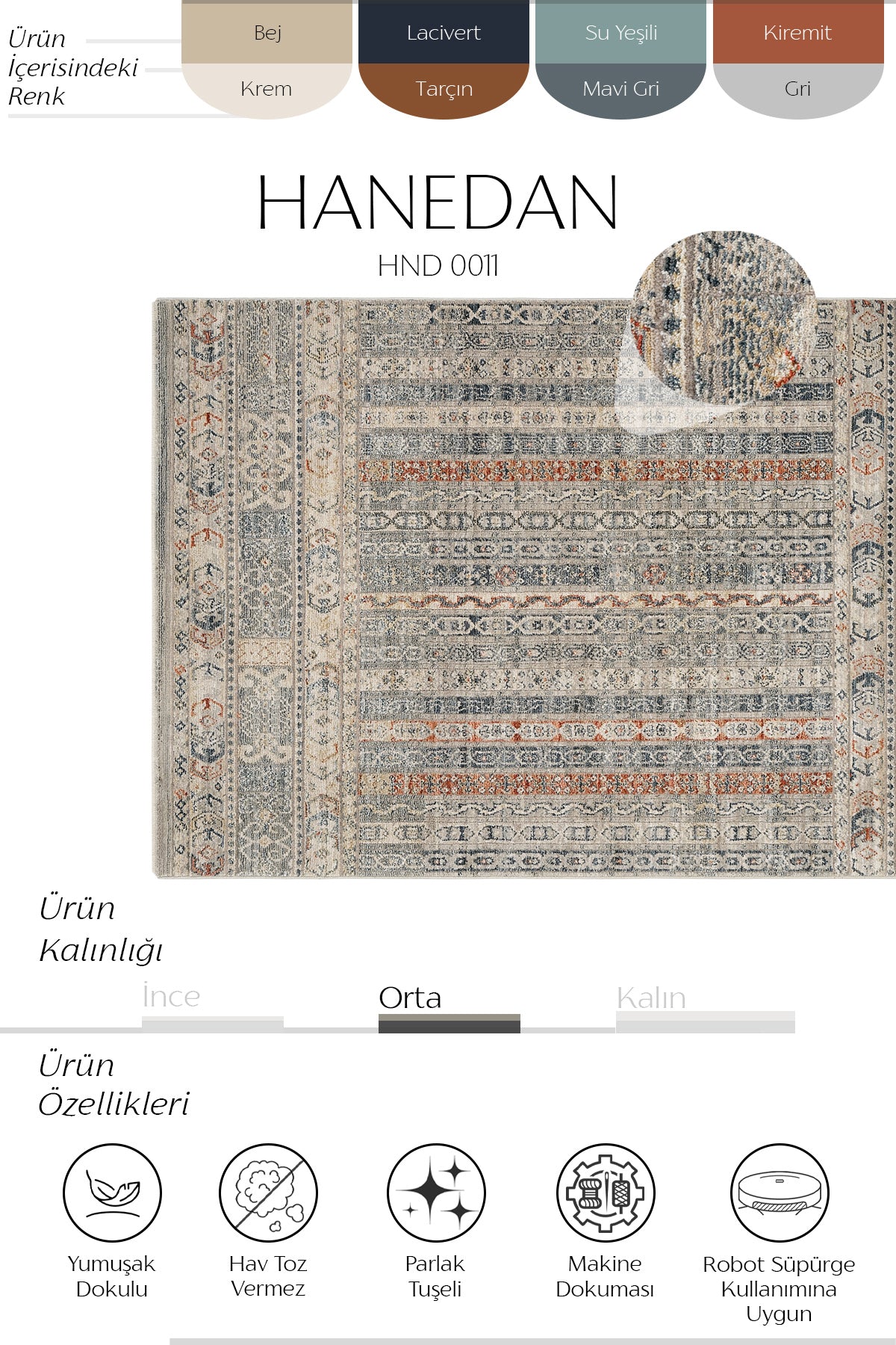 Cool Halı Hanedan 0011 Etnik Desenli Halı