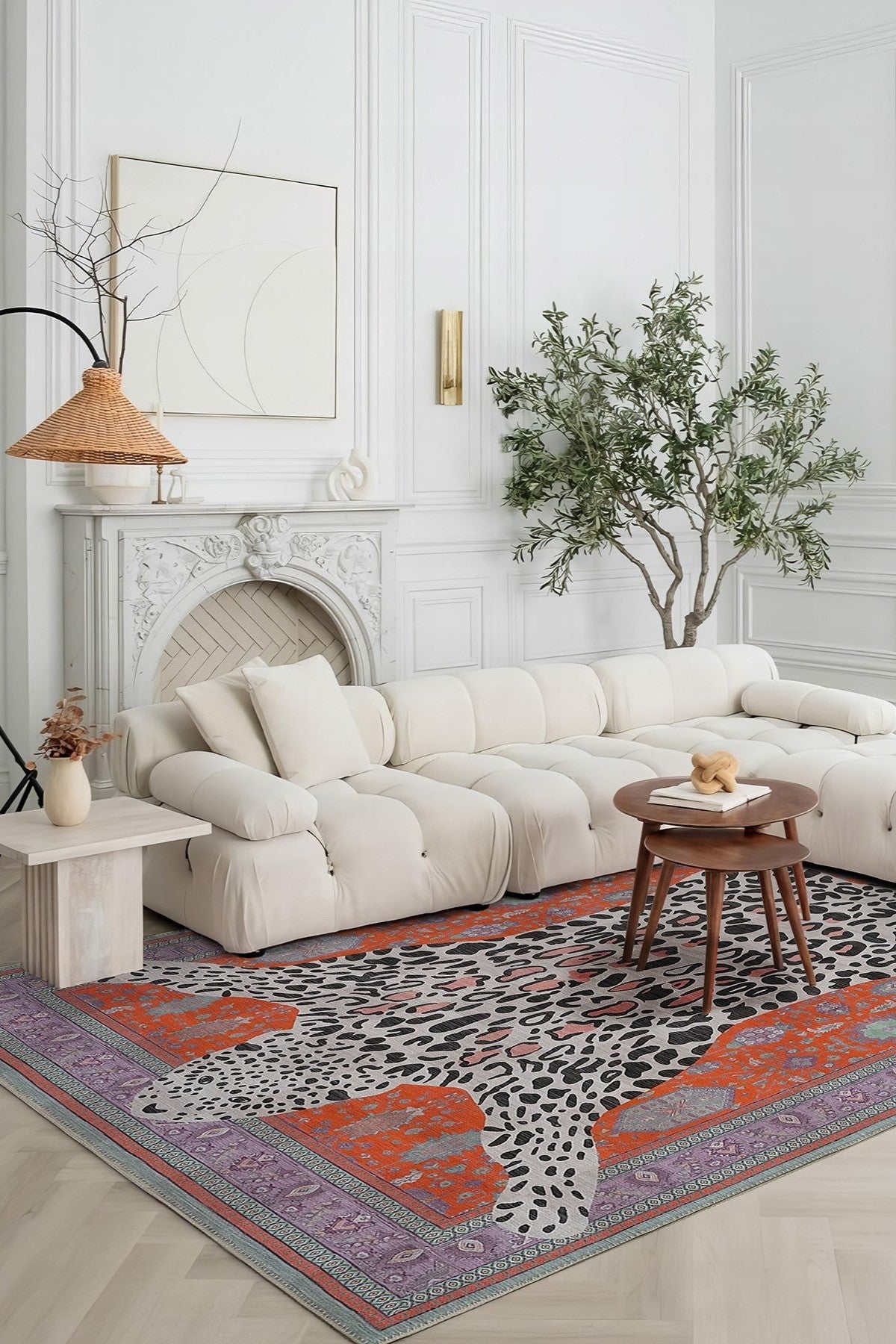Cool Halı Jagora 401 Turuncu Mor Makinede Yıkanabilir Halı