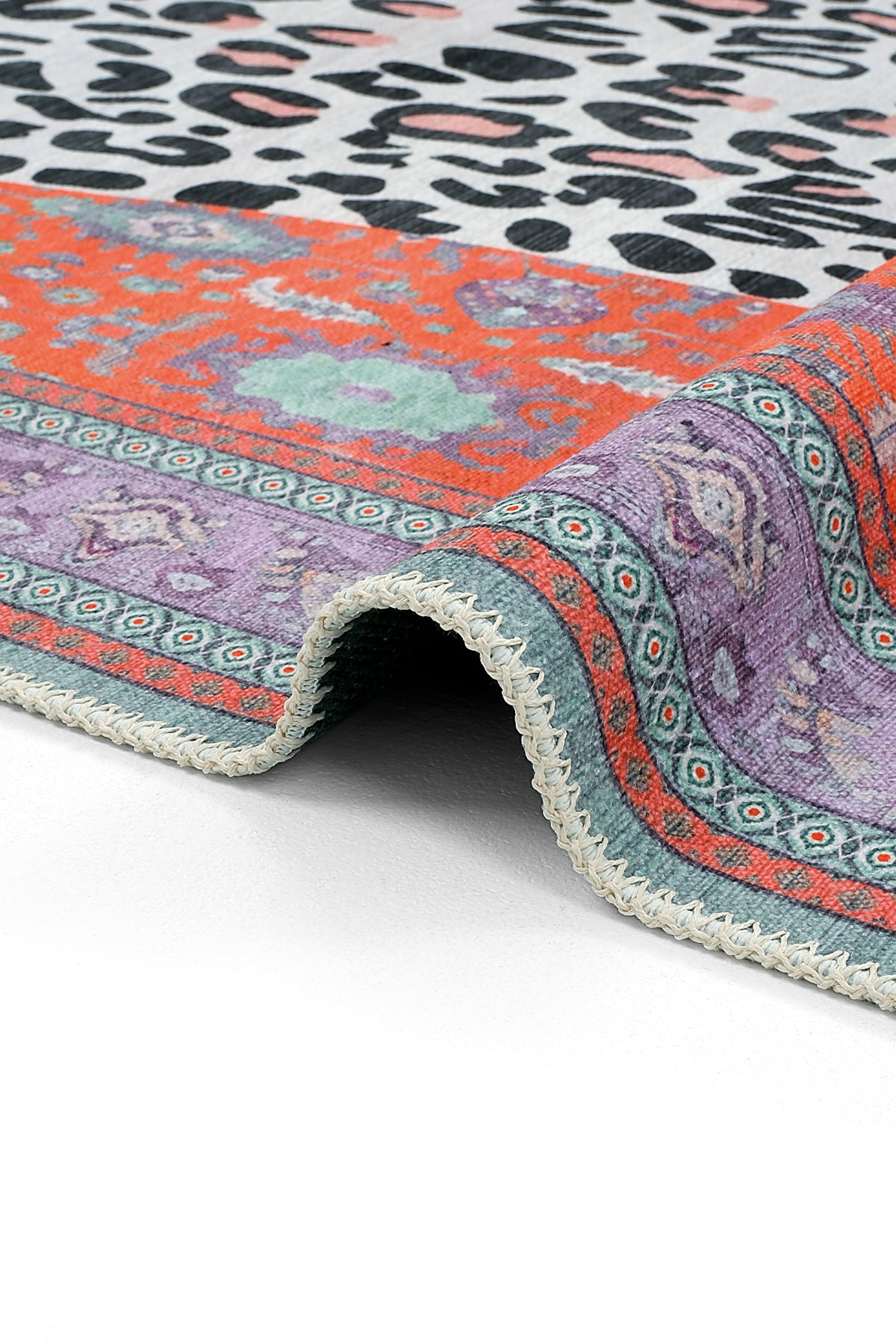 Cool Halı Jagora 401 Turuncu Mor Makinede Yıkanabilir Halı