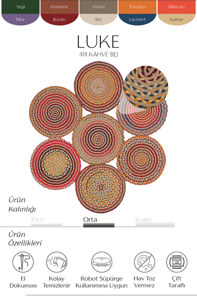 Cool Halı Luke 414 Renkli El Dokuması Dekoratif Halı