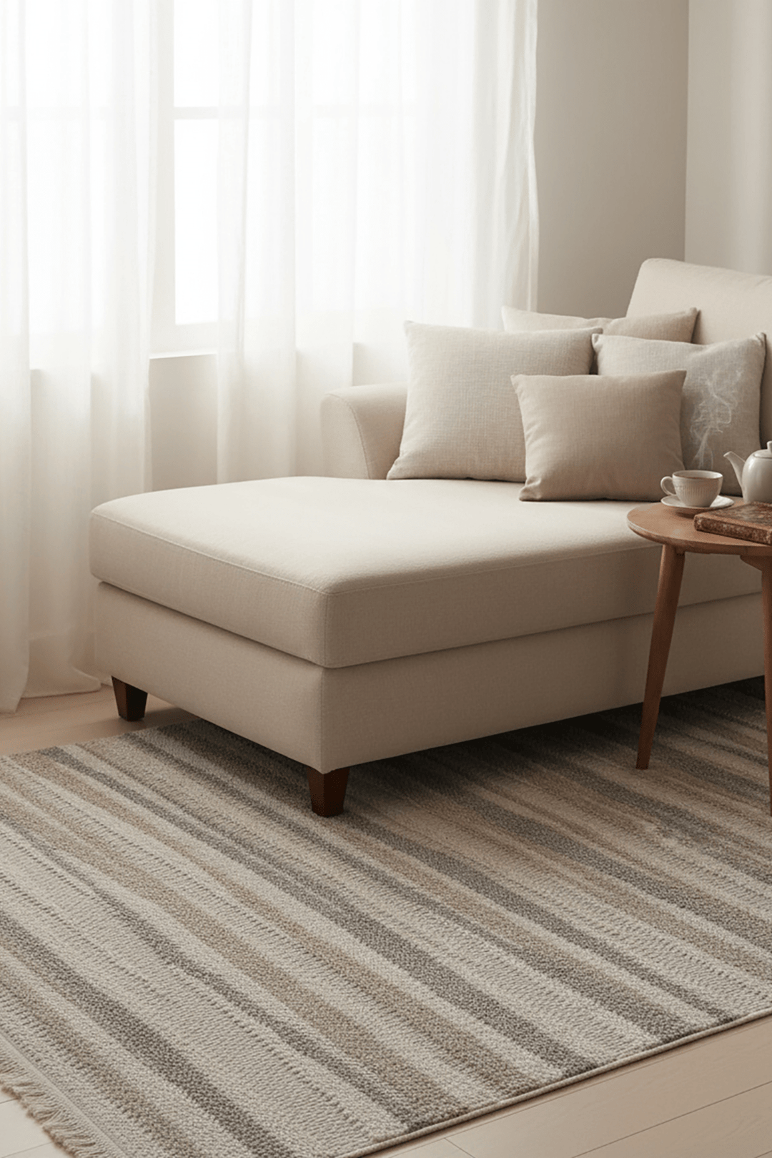 Cool Halı Mikasa MKS 02 Beyaz Bej Örgü Dokuma Modern Halı | Cool Halı