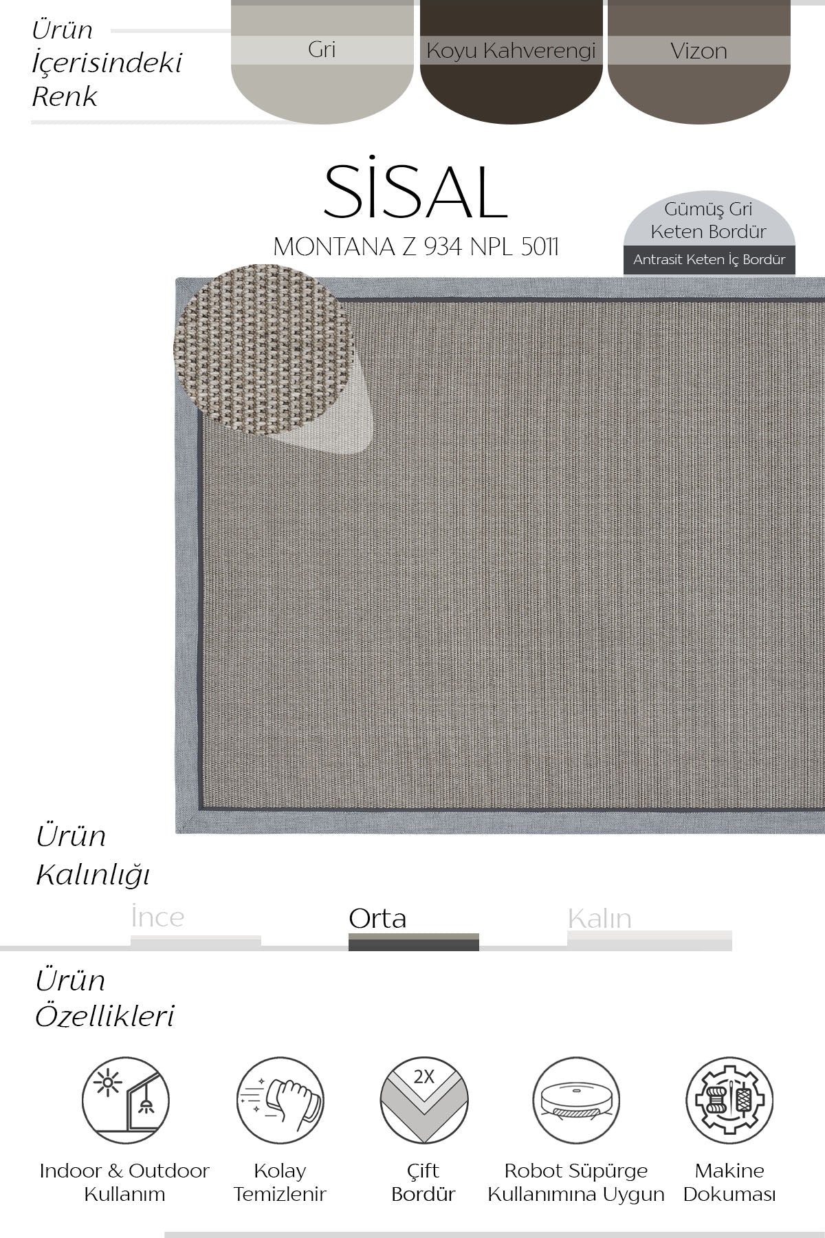 Cool Halı Montana Z-934 Sisal Halı