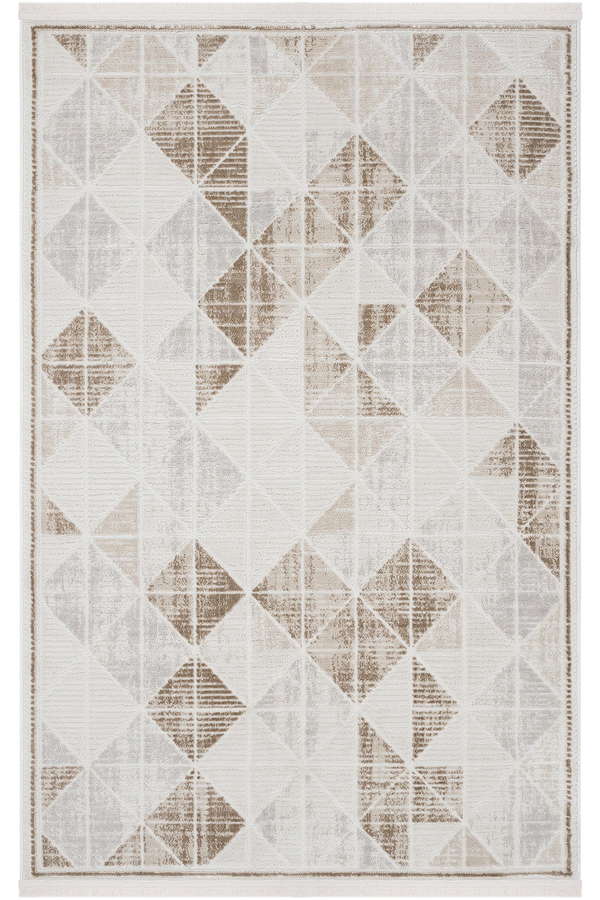 Cool Halı Nevada 2503 Krem Bej Geometrik Desenli Modern Halı