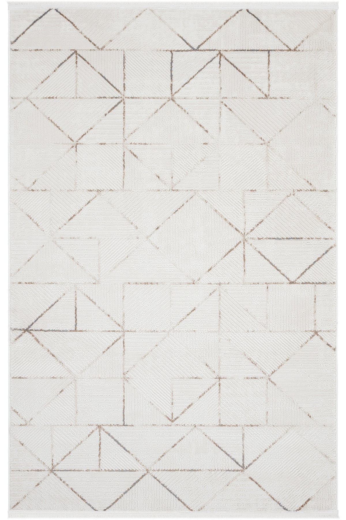 Cool Halı Nevada 2506 Krem Vizon Geometrik Desenli Modern Halı