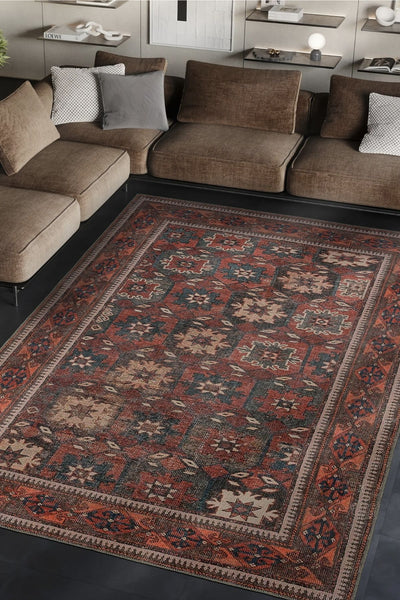 Cool Halı Private Bordo Krem Vintage Halı