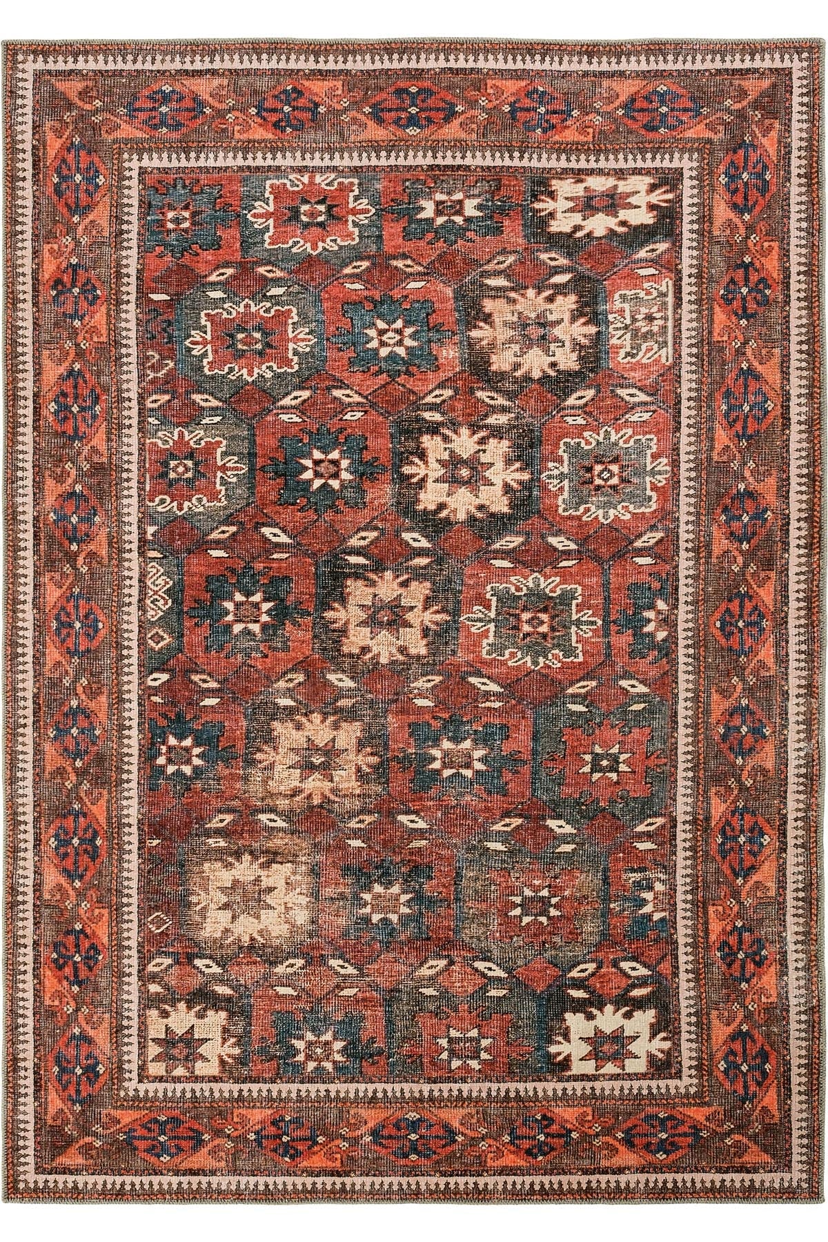 Cool Halı Private Bordo Krem Vintage Halı