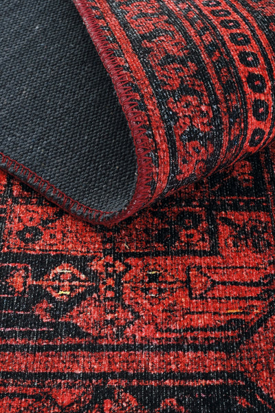 Cool Halı Private 61-080 Bordo Siyah Vintage Halı