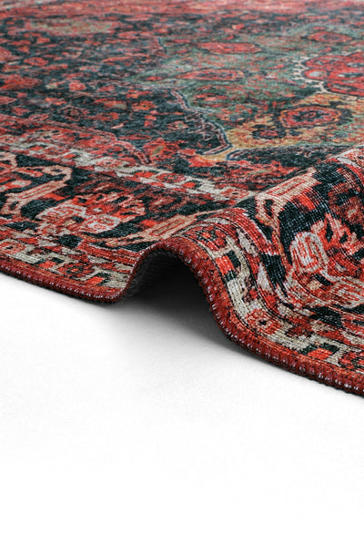 Cool Halı Private 61-067 Bordo Yeşil Vintage Halı