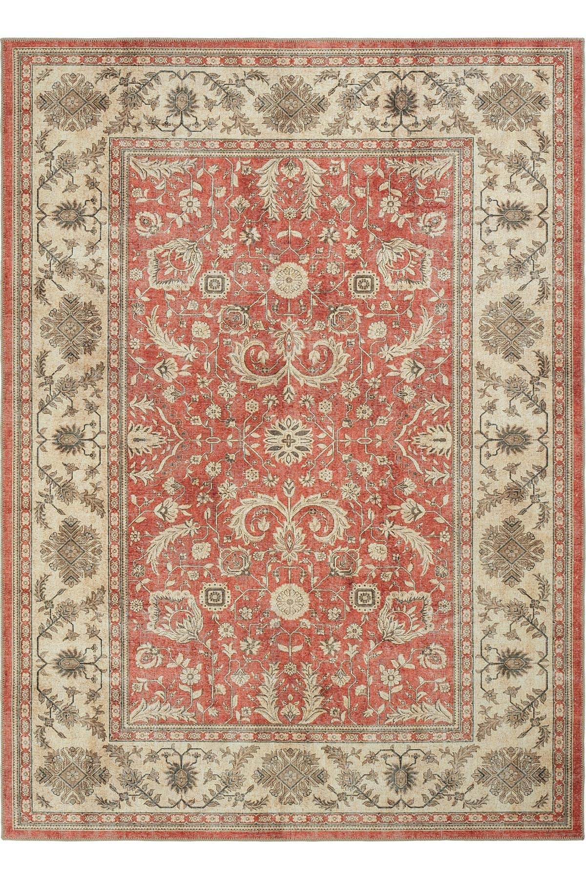Cool Halı Private 54-031 Krem Kiremit Vintage Halı