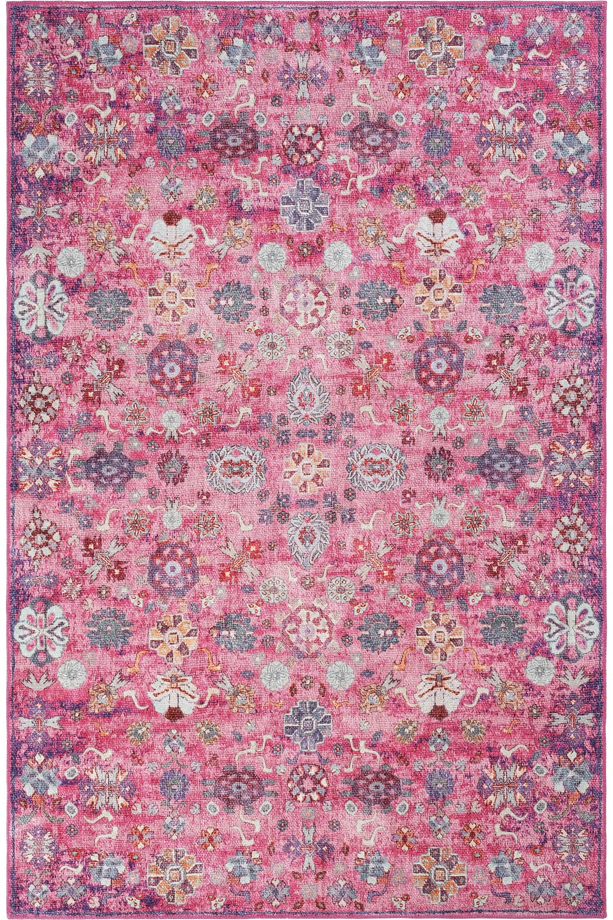 Cool Halı Private 61-091 Pembe Renkli Vintage Halı