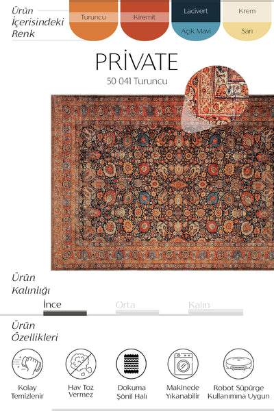 Cool Halı Private 50-041 Turuncu Kiremit Vintage Halı