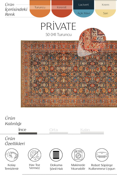 Cool Halı Private 50-041 Turuncu Kiremit Vintage Halı