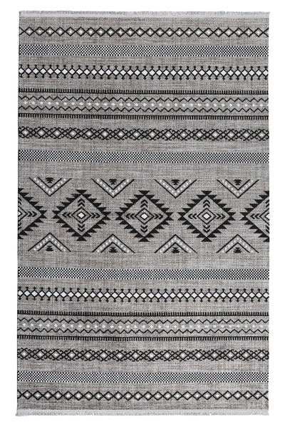 Cool Halı Etnik 2404 Gri Siyah İskandinav Halı